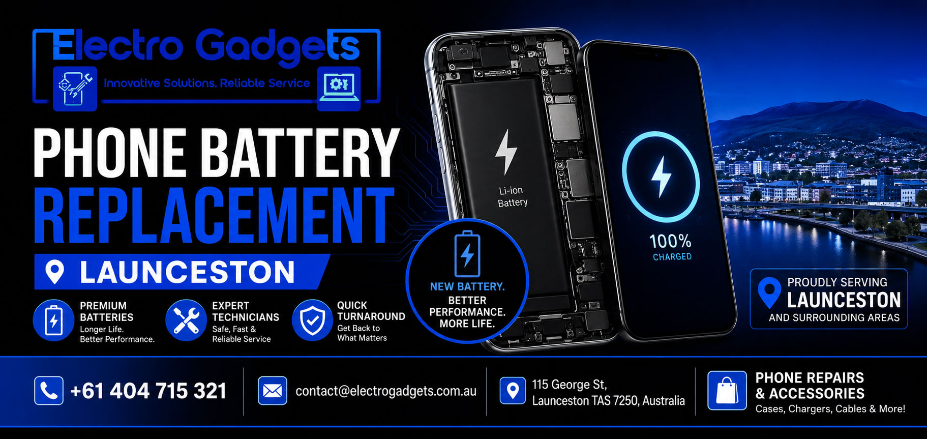 Phone battery replacement Launceston